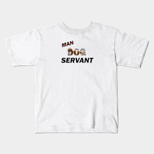 Man Dog Servant - Labradoodle oil painting word art Kids T-Shirt